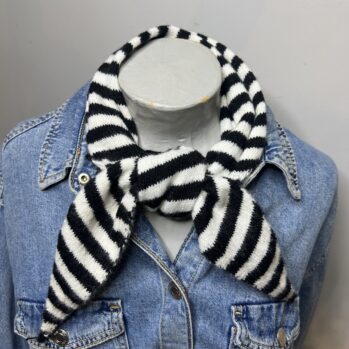 Black Stripe Triangle Neck Scarf