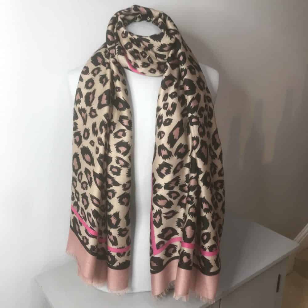 Pink Leopard Print Scarf | All About 