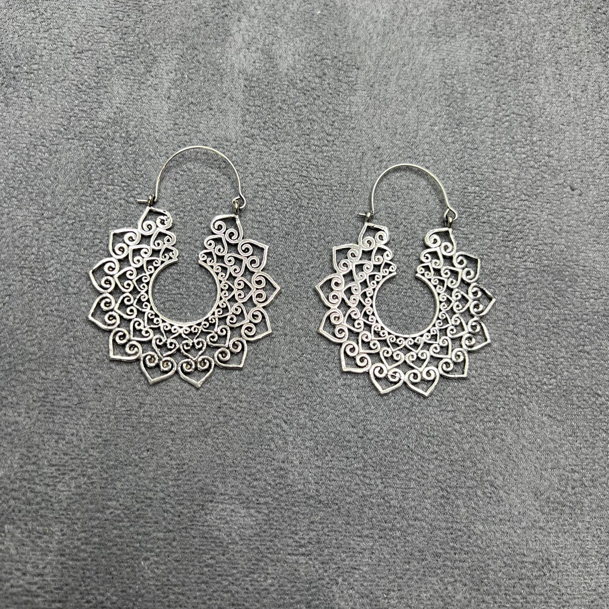 Silver Plated Spike Hoop Earrings - All About Eve at Home