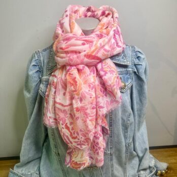 Pink Leaves Scarf
