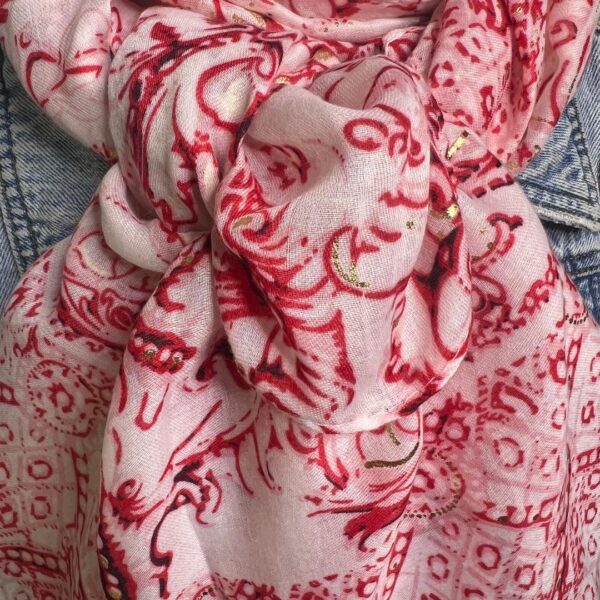 Athena Red And Gold Scarf - Image 2