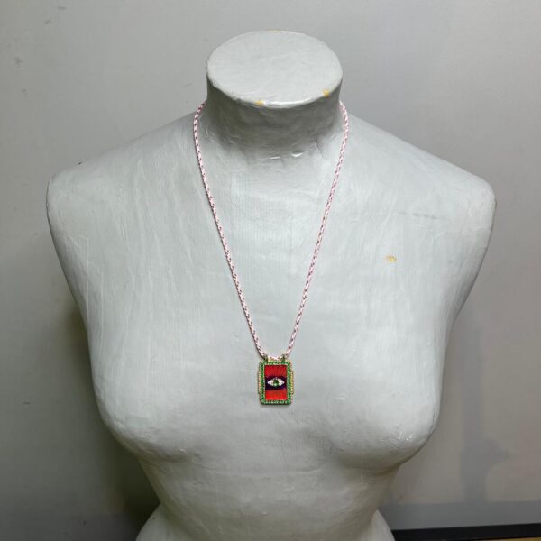 Ibiza Pink Evil Eye Charm Necklace - Image 2