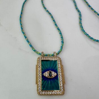 Ibiza Green Evil Eye Charm Necklace