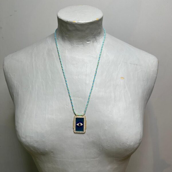 Ibiza Green Evil Eye Charm Necklace - Image 2
