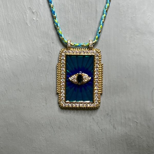 Ibiza Green Evil Eye Charm Necklace - Image 3