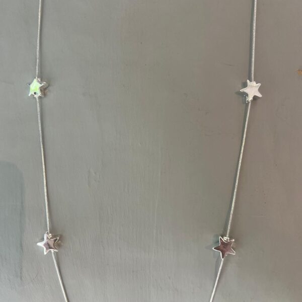 Long Silver Stars Necklace - Image 2