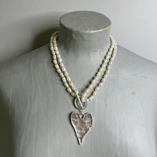 Freshwater Pearl Heart Necklace - Image 2