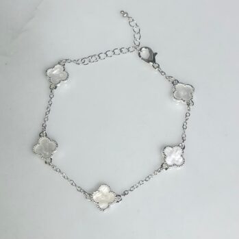 Mother of Pearl Silver Flower Bracelet