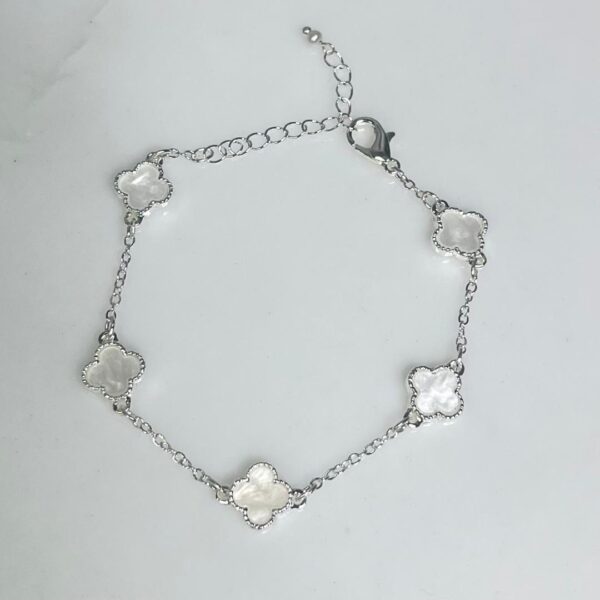 Mother of Pearl Silver Flower Bracelet