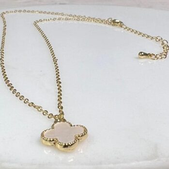 Gold Pearl Flower Necklace