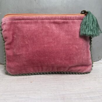 Small Pink Velvet Pouch