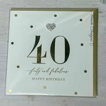 40th Birthday Wishes Diamante Heart Card