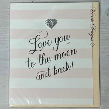 Love You To The Moon Word Charm Card