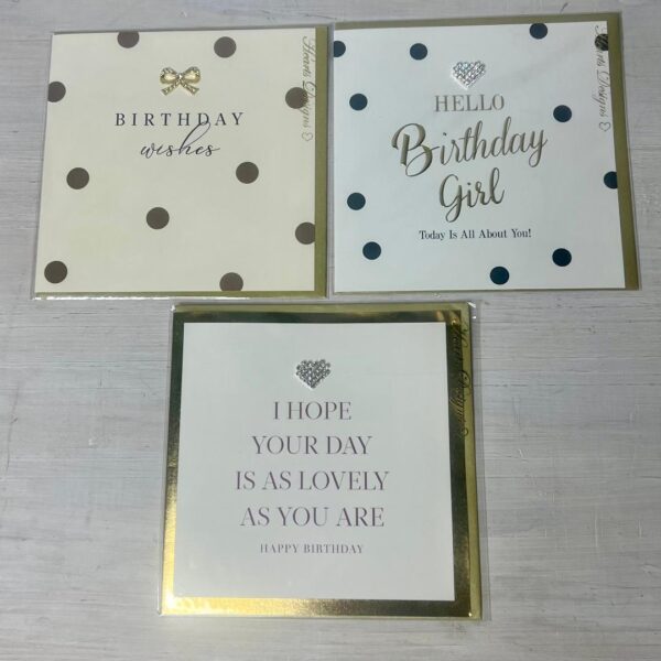 Hello Birthday Girl Diamante Heart Card - Image 2
