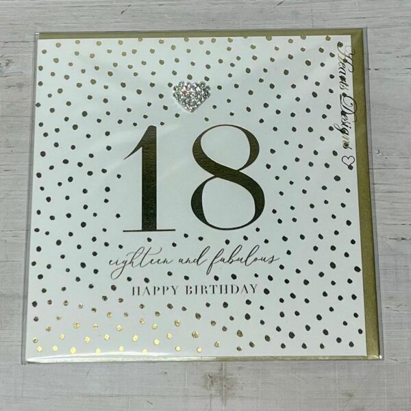 18th Birthday Wishes Diamante Heart Card