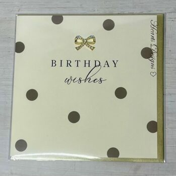 Birthday Wishes Diamante Heart Card