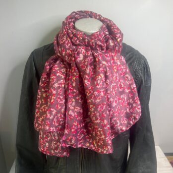 Burgundy Leopard Scarf